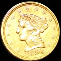 1854 $2.50 Gold Quarter Eagle UNCIRCULATED