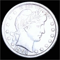 1901 Barber Silver Quarter LIGHTLY CIRCULATED