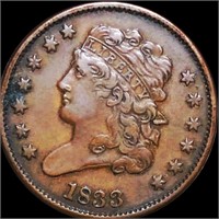 1833 Classic Head Half Cent XF