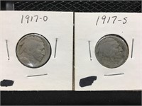 1917 D&S Buffalo Nickels