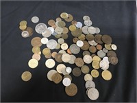 Approximately 100 Foreign Coins