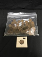 Approximately 87 Wheat Pennies & 1903 Indian