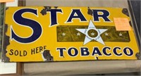 Star Tobacco porcelain sign 12x24 c.1915