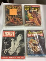 4 Detective Pulp magazines