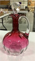 Rubina art glass 8" decanter