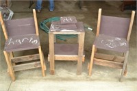 Wooden Childs Chairs & Table