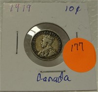 1919 CANADIAN 10-CENT COIN