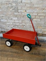 Homemade Red Wooden Wagon.