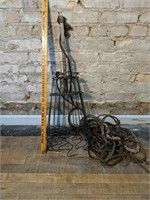 Antique Chimney Sweep, metal with 2 long ropes