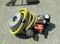 fire hose, 5hp trash pump with hose