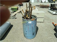 barrel of shovels, conduit benders (2),