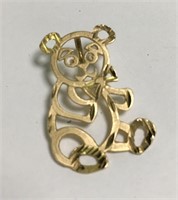 14k Gold Bear Pendant