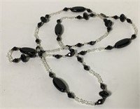 Sterling Silver Crystal And Black Necklace