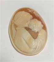 Mother And Child Cameo Signed Hibel
