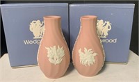 2 Wedgwood Pink Spiral Perfume Bottles L/s