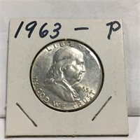 1963 Silver Ben Franklin Half Dollar