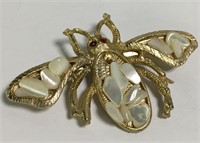 Costume Bug Pin With Mother Of Pearl Pieces