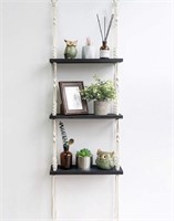 Macrame Shelf Hanging Shelves, Wooden Wall Shelf