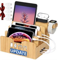 Bamboo Charging Station for Multiple Devices with