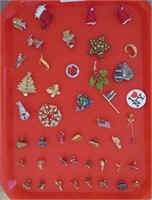 44 costume jewelry pins / brooches