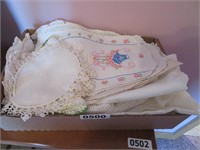 box of linens/doilies