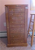 8 drawer lift top oak jewelry armoire