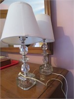 pair of glass bedroom lamps