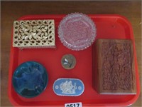 dresser trays, trinket , jewelry boxes