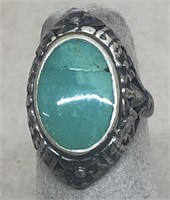 Sterling silver ring size 4 1/2 with turquoise