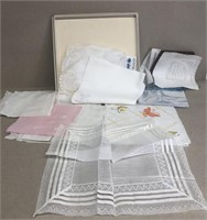 Vintage napkins in handkerchiefs