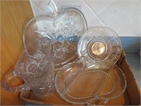 4 pcs clear glass pitcher,2 platters,plate