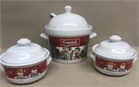 Campbell’s soup pot and bowls with lids