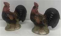 Pair of porcelain roosters