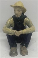 Pottery FARMER figure, hand-made