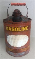 Galvanized gasoline advertising can