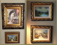 Four Oil on Canvas Framed Prints
