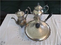 ANTIQUE COFFEE POTS AND PAN