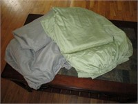 GREEN TWIN FITTED & FLAT SHEET, GRAY TWIN FITTED