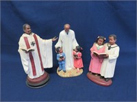 Set of 3 African American Religious Statues