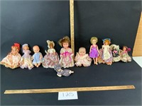 Lot of 11 small dolls-see description