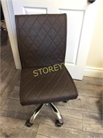 Brown Leather Like Pedicure Chair - 16" high