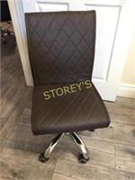 Brown Leather Like Pedicure Chair - 16" high