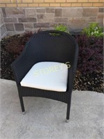 Black Whicker Patio Chair w/ Cushion
