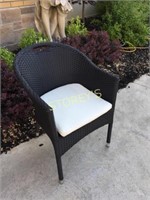 Black Whicker Patio Chair w/ Cushion