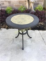 27" Round Metal Patio Table - Black Rim