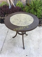 27" Round Metal Patio Table - Brown Rim