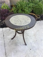 27" Round Metal Patio Table - Brown Rim