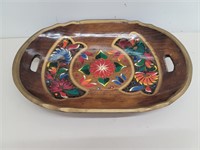 Handmade Wood Painted Tray