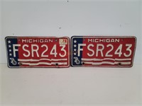 Vintage 1976/78 Matched Michigan License Plates