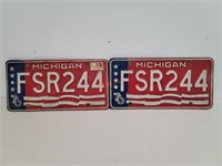 Vintage Matching 1976/78 Michigan License Plates